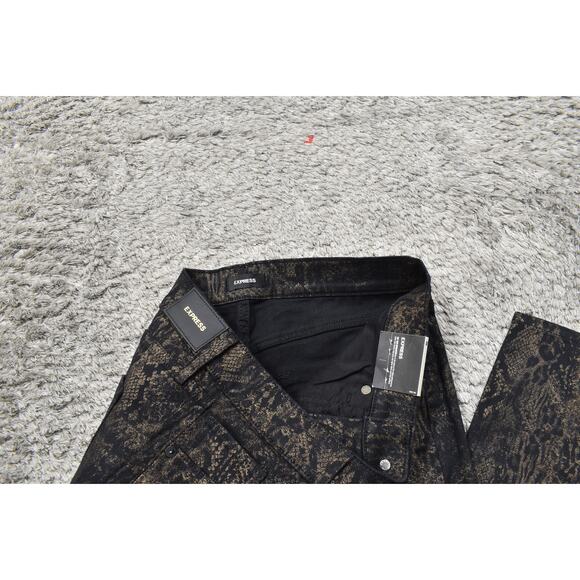 New Express Skinny Jeans Black Size 8R Cotton Blend Skinny Mid Rise - Picture 8 of 10